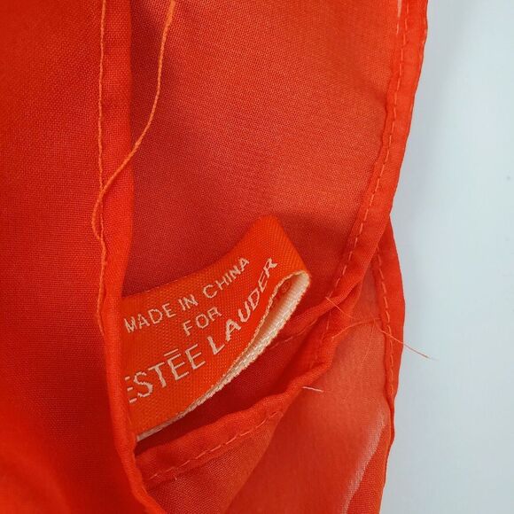Estee Lauder Women's Orange Semi Sheer Floral Sarong Wrap‎ Scarf - Picture 2 of 3